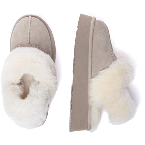 EVER AU Dames Leren Pantoffels Met Twee Afneembare Bandjes - Fantail