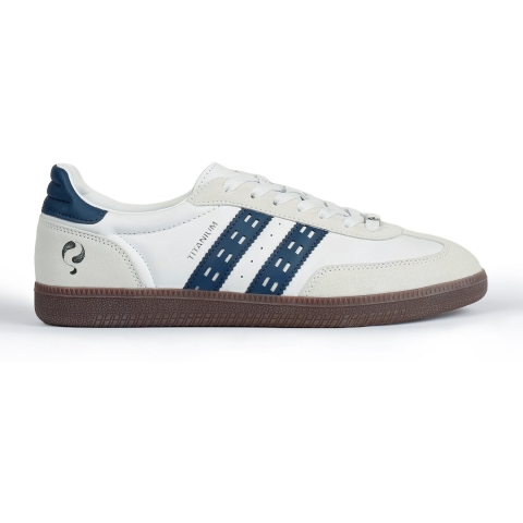 Q1905 Sneaker titanium wit/denim blauw