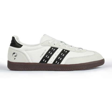 Q1905 Sneaker titanium wit/zwart