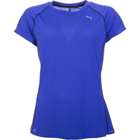 Puma PE Hardloop T-shirt Korte Mouw Dames Sportschool Crew Hals Top Blauw 513813 09