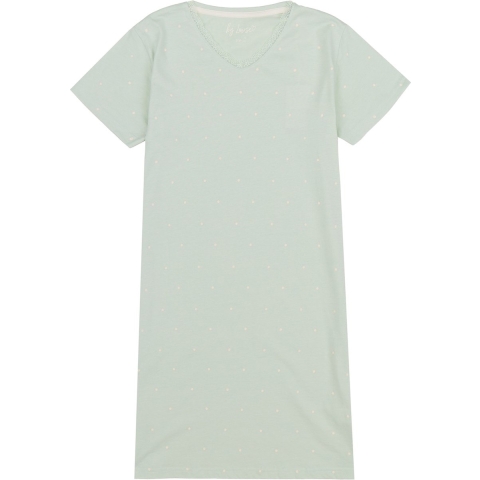 By Louise Dames nachthemd korte mouw mint gestipt