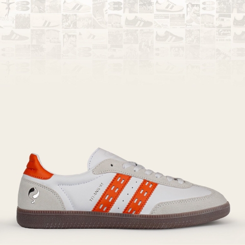 Q1905 Sneaker titanium wit/oranje