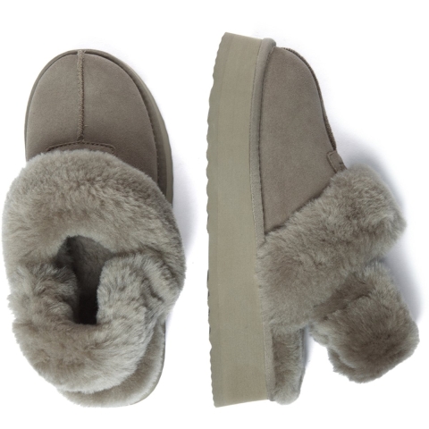 EVER AU Dames Leren Pantoffels Met Twee Afneembare Bandjes - Fantail