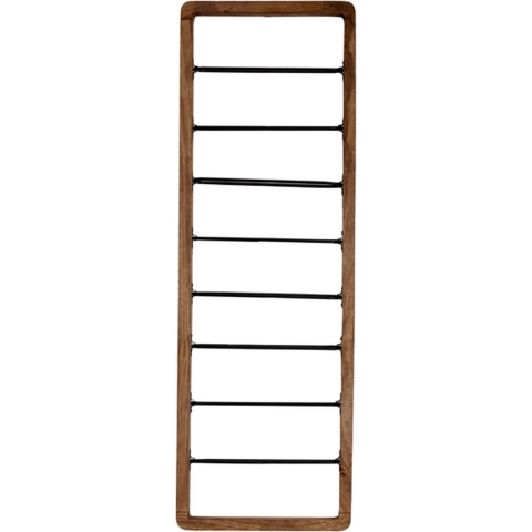 Light & Living wijnrek 8 flessen 40x6x120 cm sorrento hout +mat zwart