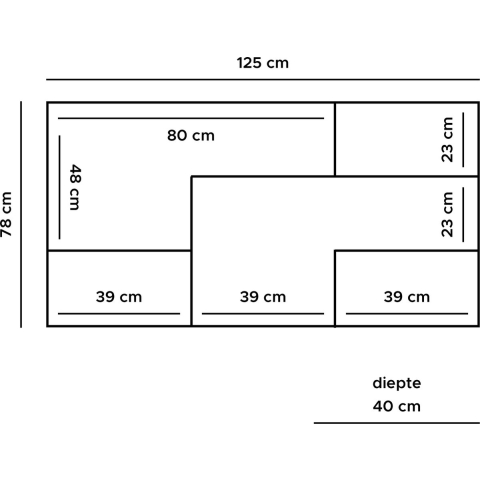 Home67 Dressoir huub hout 125 cm