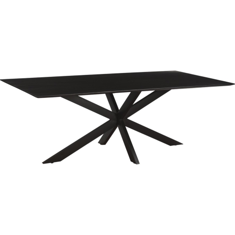 Livingfurn 1x eetkamertafel oslo spider black acacia 220 cm acacia / gecoat staal