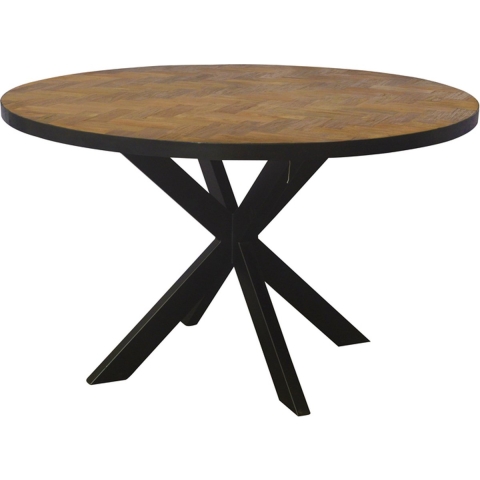 Livingfurn eetkamertafel accent round teak hout 130 cm -