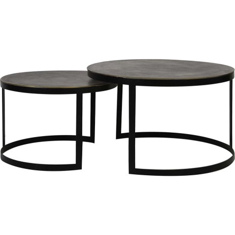 Light & Living salontafel trelo set van 2 76x76x46cm -