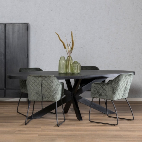 Livingfurn ovale eetkamertafel - mango hout 240 cm