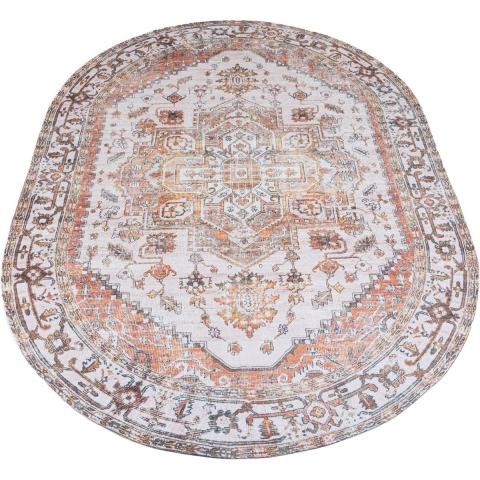 Veer Carpets Vloerkleed nora bruin ovaal 160 x 230 cm
