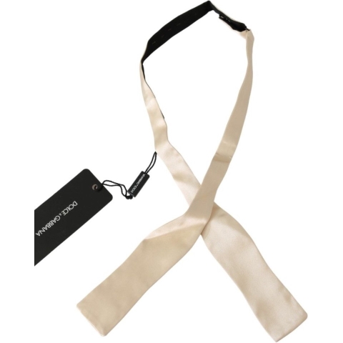 Dolce & Gabbana Beige Slim Skinny Herenstropdas 100% Zijde Stropdas