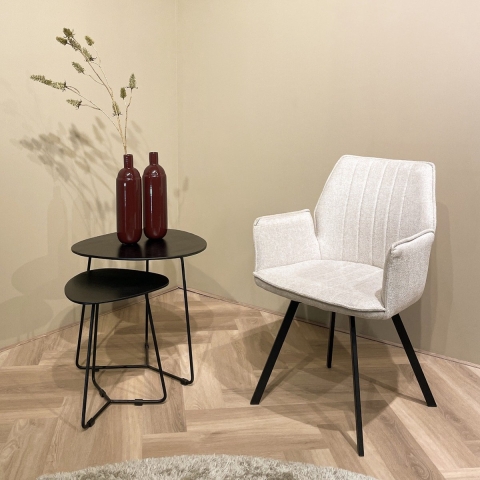 Livingfurn eetkamerstoel louise stof / gecoat staal 1 stuk