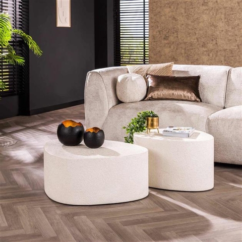 Hoyz salontafel stone marmer composiet set van 2