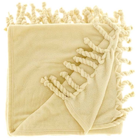 Unique Living plaid lieke 130x160cm soft yellow