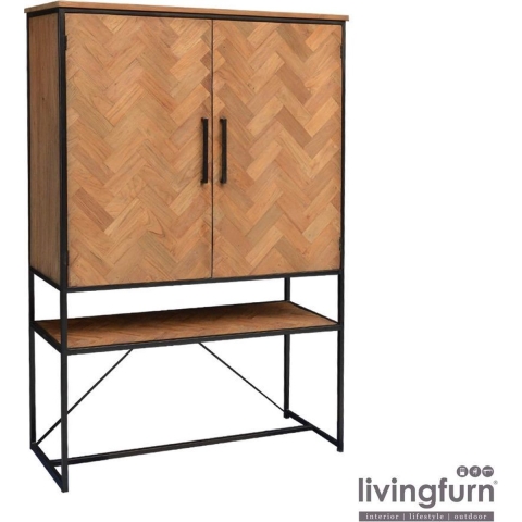 Livingfurn kabinetkast accent 45x120x180cm teakhout