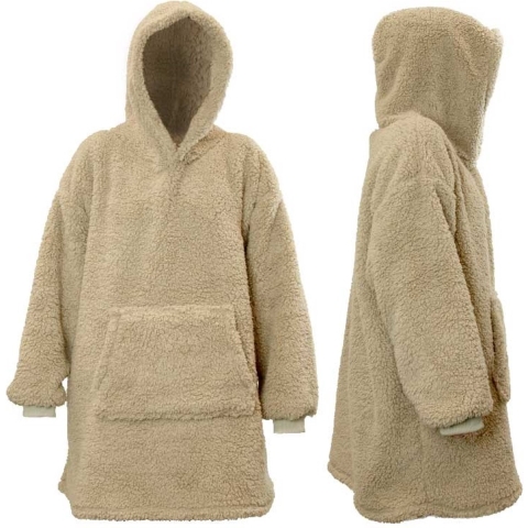 Unique Living hoodie teddy 70x50cm chateau grey