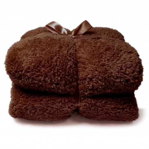 Unique Living plaid teddy 150x200cm brown