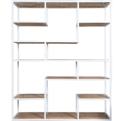 Home67 Vakkenkast huub wit 210 x 145 cm roomdivider