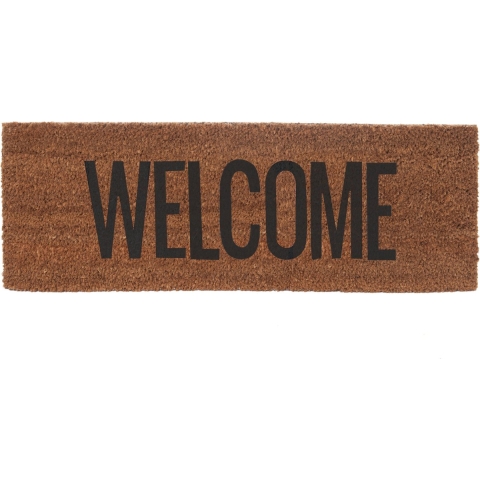 Present Time deurmat welcome zwart 75x25x1,5cm