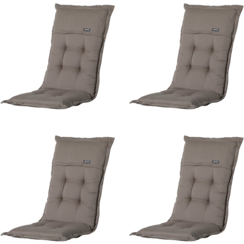 Madison tuinkussens hoge rug rib liver 123x50 /grijs 4 stuks