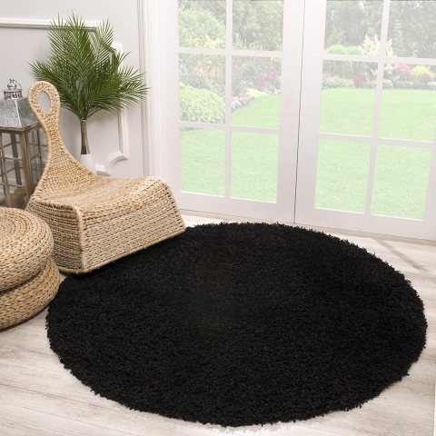 Muratap Loca shaggy rond vloerkleed hoogpolig- 200 cm rond