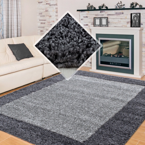 Muratap Basic shaggy kader vloerkleed hoogpolig- 240x340 cm