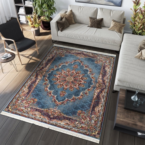 Muratap Isfahan oosters vloerkleed nain laagpolig klassiek vintage tapijt / multi- 80x400 cm