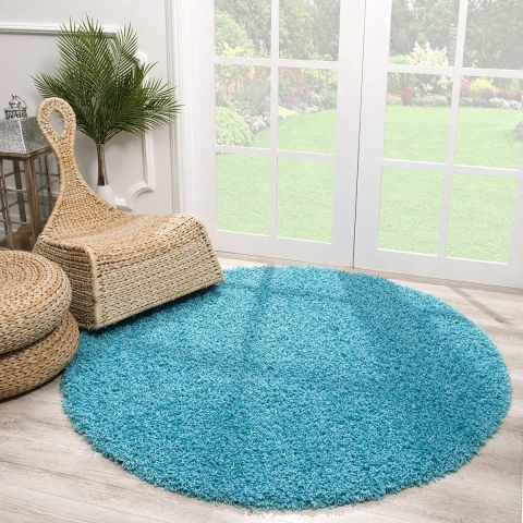 Muratap Shaggy rond vloerkleed hoogpolig- 120 cm rond