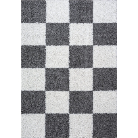 Muratap Milano geblokt hoogpolig vloerkleed modern creme 200x290 cm