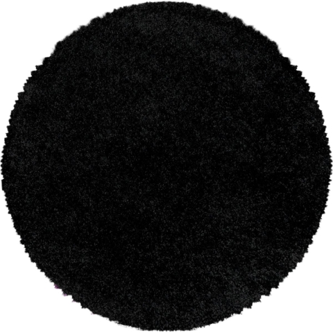 Muratap Monaco soft rond shaggy hoogpolig vloerkleed black- 120 cm rond