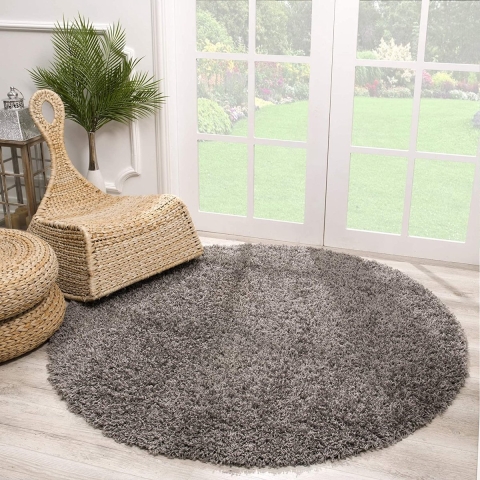 Muratap Loca shaggy rond vloerkleed hoogpolig- 200 cm rond