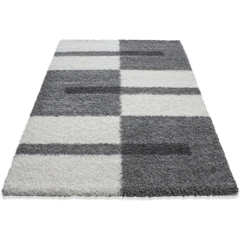 Muratap Gala shaggy vloerkleed / wit hoogpolig- 120x170 cm