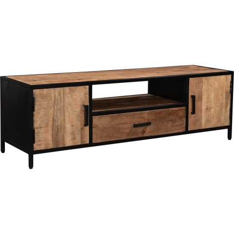 Livingfurn tv meubel sturdy 160 cm mangohout / gecoat staal