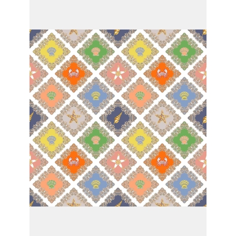 Mucho Gusto Zijden sjaal cannes oceaan paisley patchwork