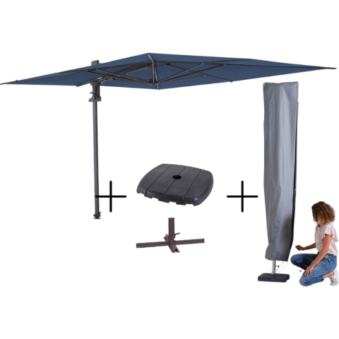 Madison Mega combi deal! parasol saint-tropez safier blue + voet + hoes