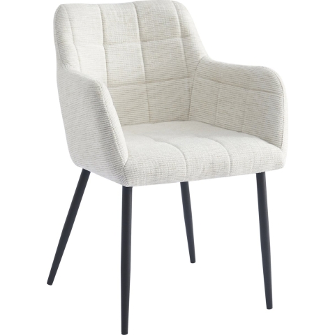 Livingfurn eetkamerstoel bronco sand stof set van 2