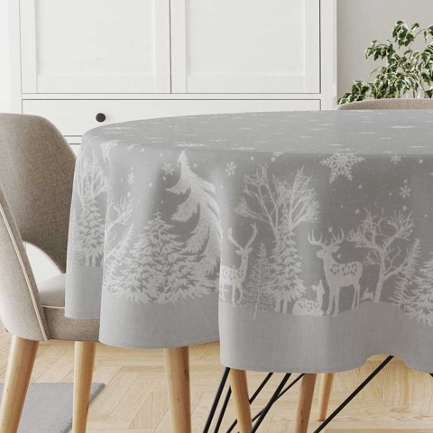 Unique Living tafelkleed rody 180Øcm grey