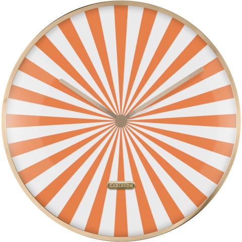 Karlsson wandklok candy swirl dome bright orange & white- Ø40cm