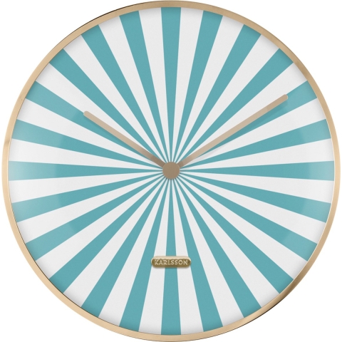 Karlsson wandklok candy swirl dome turquoise blue & white- Ø40cm