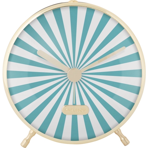 Karlsson wekker candy swirl turquoise blue & white
