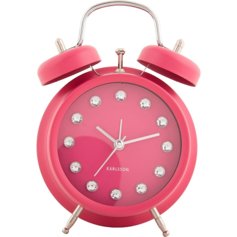 Karlsson wekker glam diamonds dark pink