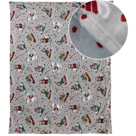 Unique Living plaid xmas dog 150x200cm