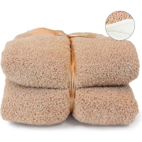 Unique Living plaid douwe latte -150x200cm