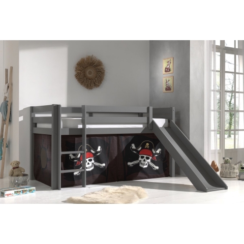 Lucevi pino halfhoogslaper h115cm met glijbaan 90 x 200 cm caribian