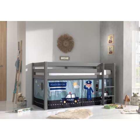 Lucevi pino halfhoogslaper h115cm met ladder 90 x 200 cm police