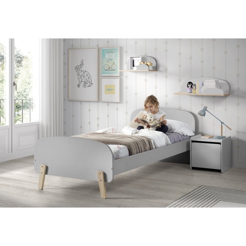 Lucevi kiddy bed 90 x 200 cm cool grey kiddy nachttafel cool grey kiddy