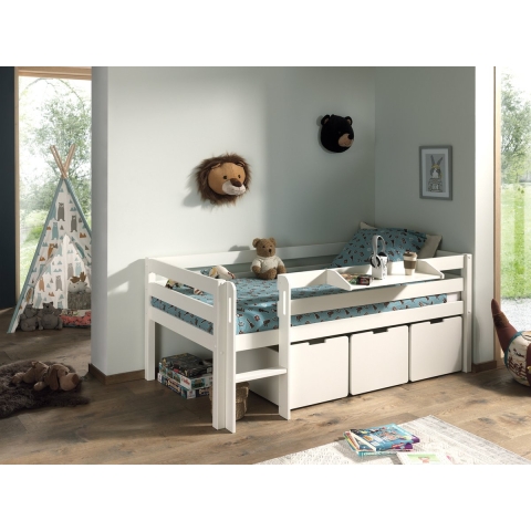 Lucevi pino halfhoogslaper h85cm met ladder 90 x 200 cm pino set van 3