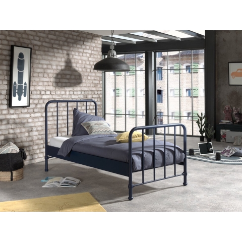 Lucevi bronxx bed 90x200cm blue denim