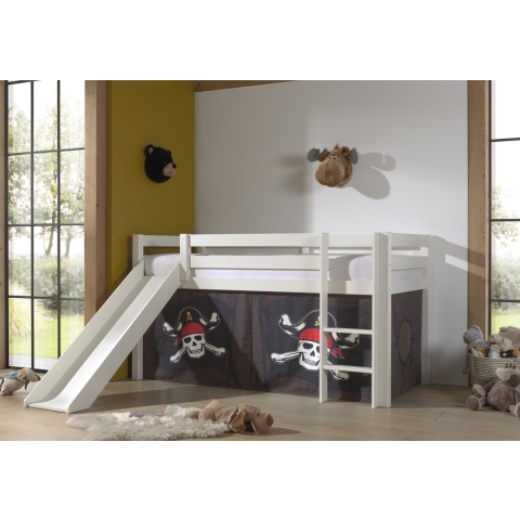 Lucevi pino halfhoogslaper h115cm met glijbaan 90 x 200 cm caribian