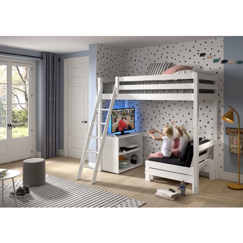 Lucevi pino mezzanine bed 90 x 200 cm pino boekenkast voor halfhoogslaper